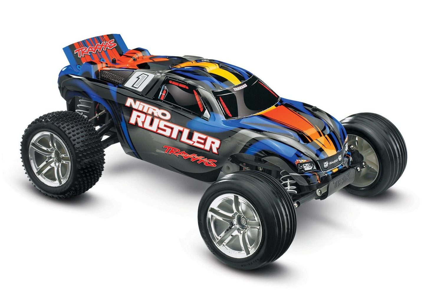Nitro Rustler: 1/10-Scale Nitro-Powered 2WD Stadium Truck with TQi Traxxas Link™ Enabled 2.4GHz Radio System & Traxxas Stability Management (TSM)