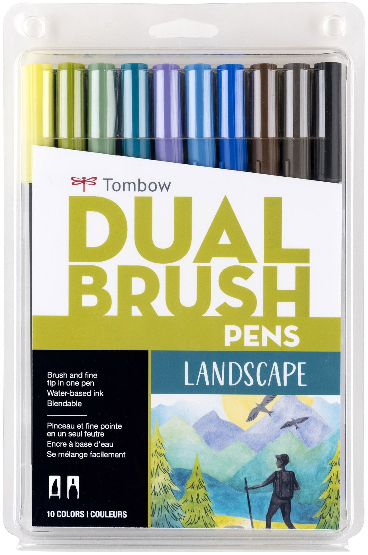 Tombow Dual Brush Pens 10/Pkg-Primary