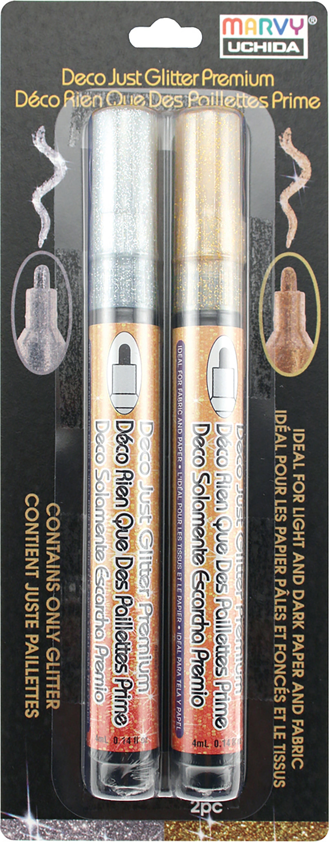 DecoColor Just Glitter Premium Marker Set 2/Pkg-Gold & Silver