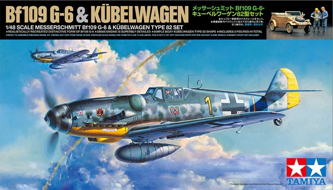1/48 Messerschmitt Bf109 G-6 and Kubelwagen Type 82 Plastic Model Set