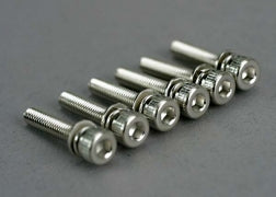 Screws 3x15mm cap-head machine (hex drive) (with split and flat washers) (6)