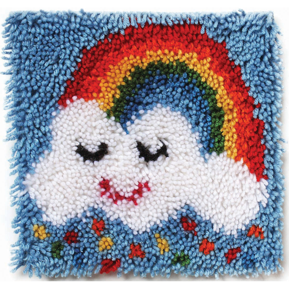 Caron Wonderart Latch Hook Kit 12"X12"-Rainbow Sprinkles