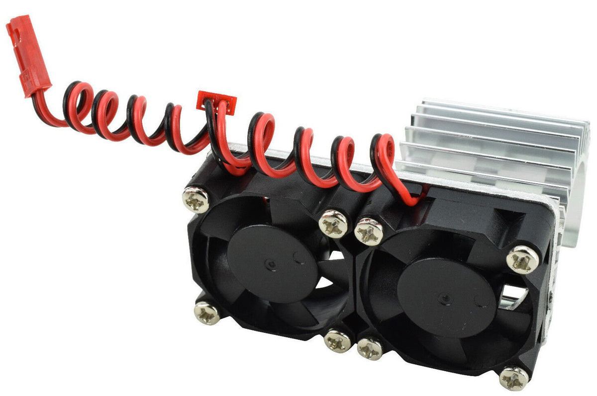 Apex RC Products 540 / 550 Silver Aluminum Heat Sink W/ Two 30mm Fans #8042-SLVR