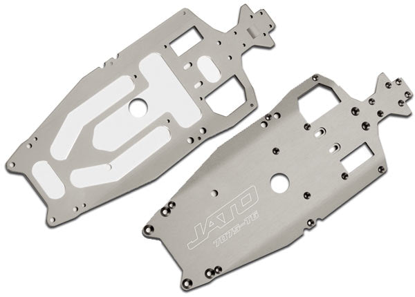 Chassis 7075-T6 aluminum (3mm) (titanium-anodized) (machined lighter than stock)/ adhesive foam pad (1)