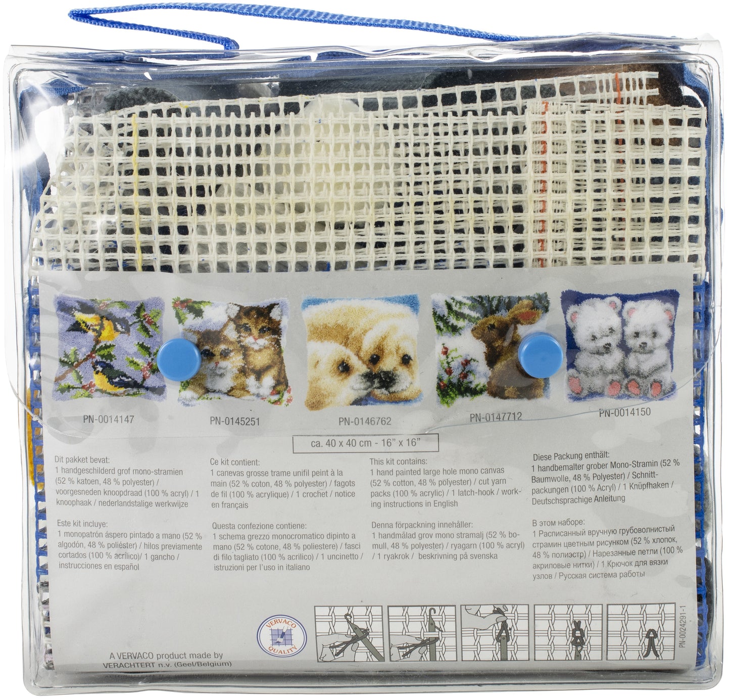 Vervaco Cushion Latch Hook Kit 16"X16"-Wolf