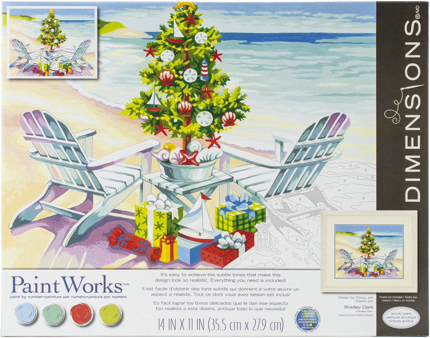 Paint Works Paint By Number Kit 14"X11"-Christmas On The Beach