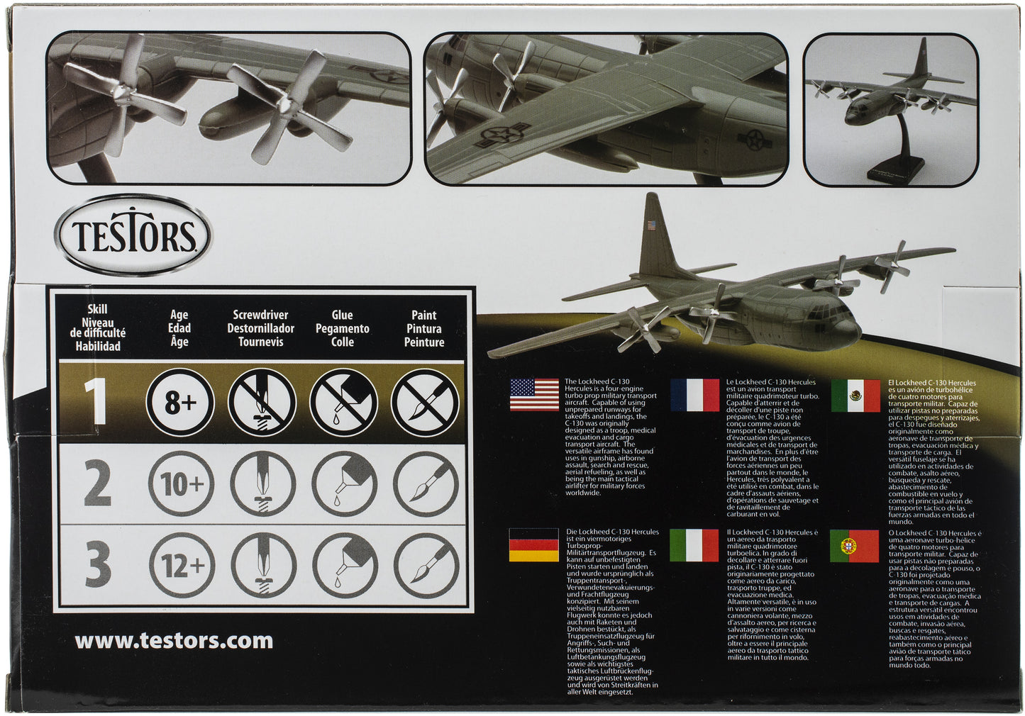 Testors Model Kit-C-130 Hercules Airplane - Painted