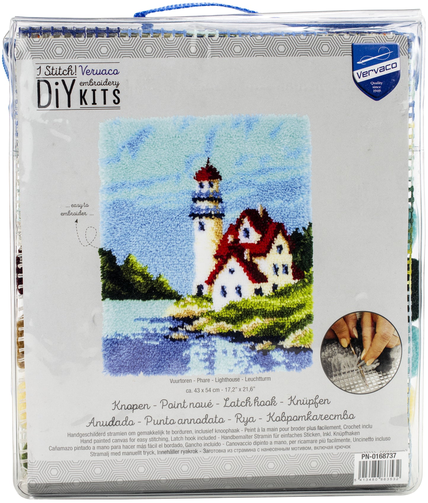 Vervaco Latch Hook Rug Kit 17.2"X21.6"-Lighthouse