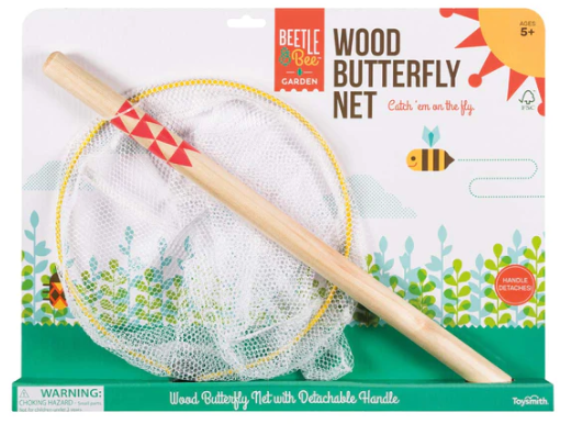 Wood Butterfly Net - Beetle & Bee