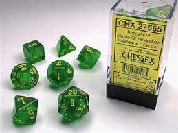Borealis Polyhedral Maple Green/yellow 7-Die Set