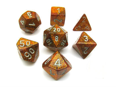 Glitter Polyhedral Gold/silver 7-Die Set