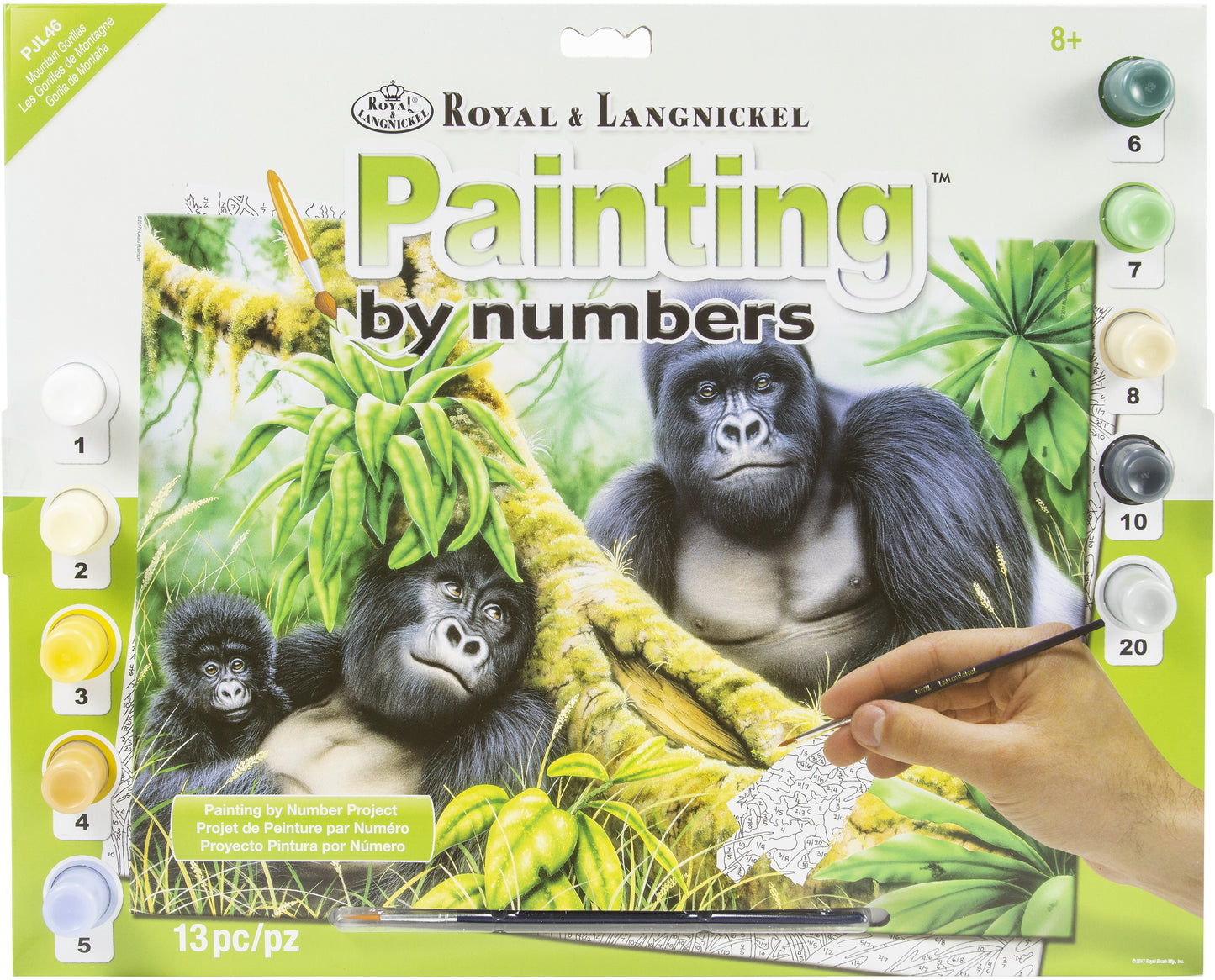 Junior Large Paint By Number Kit 15.25"X11.25"-Mountain Gorillas