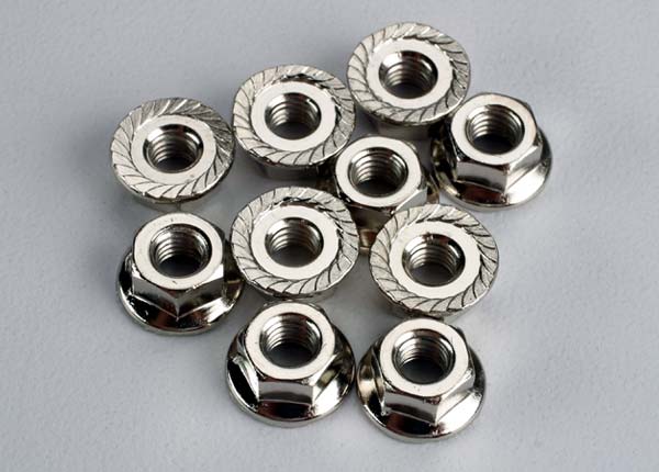 Nuts 4mm flanged (10)