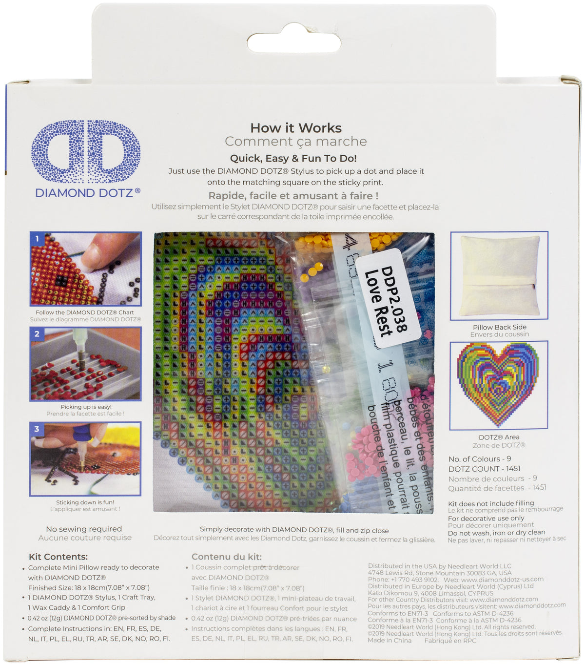 Diamond Dotz Diamond Embroidery Mini Pillows 7"X7"-Love Rest
