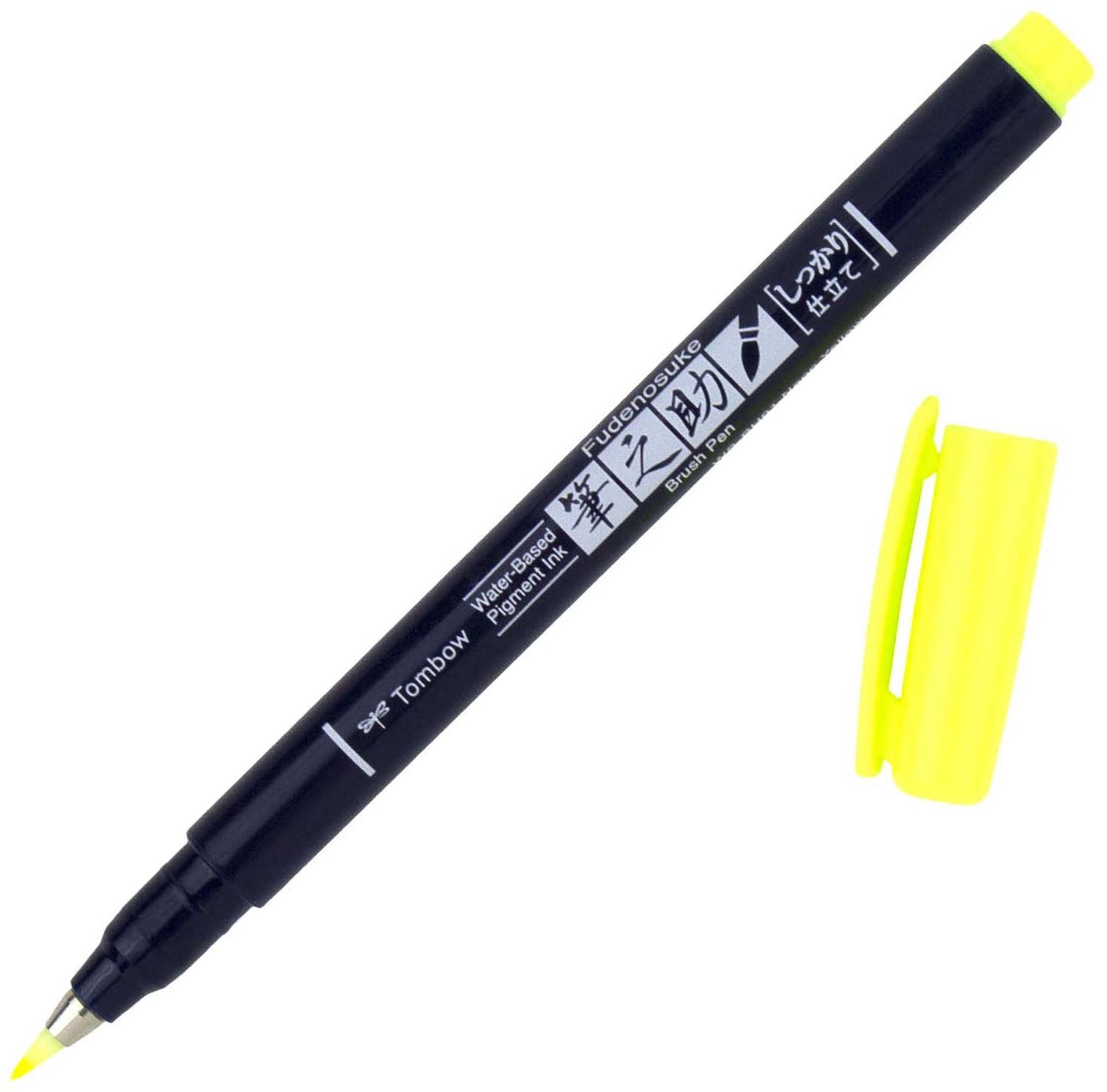 Tombow Fudenosuke Fine Tip Brush Pen -Neon Yellow