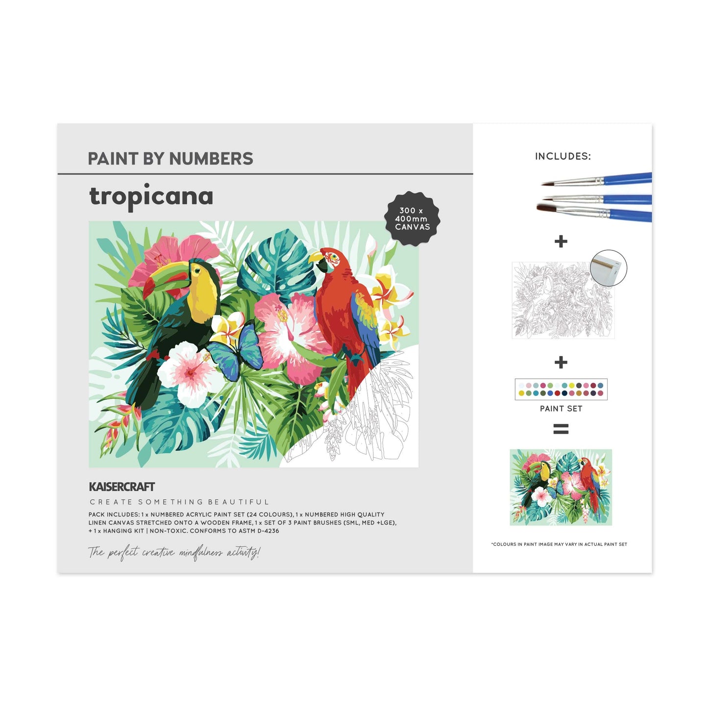 Kaisercraft Paint By Number Canvas Kit 11.75"x15.75"-Tropicana