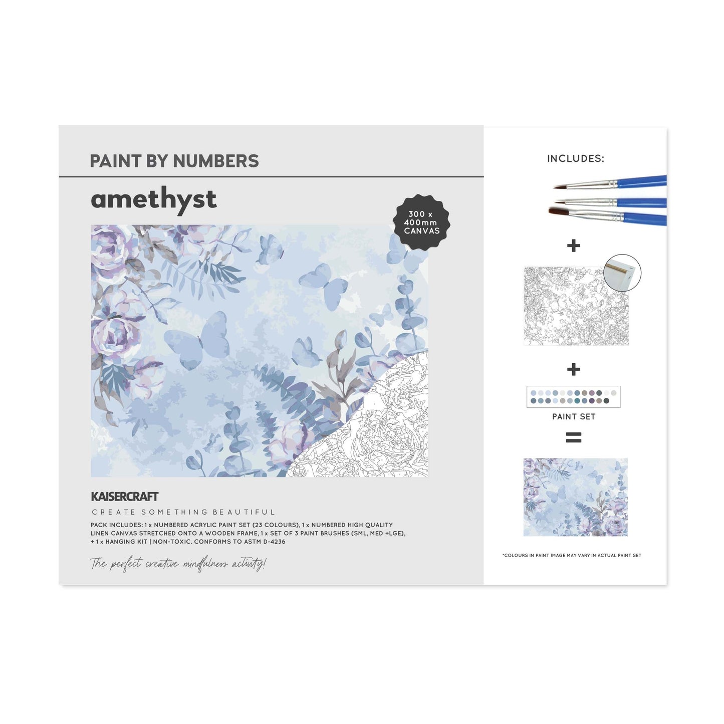Kaisercraft Paint By Number Canvas Kit 11.75"x15.75"-Amethyst