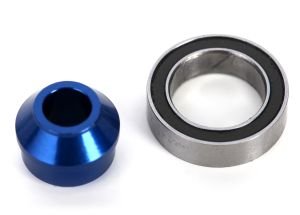 Bearing adapter 6160-T6 aluminum (blue-anodized) (1)/10x15x4mm ball bearing (blue rubber sealed) (1) (for slipper shaft)