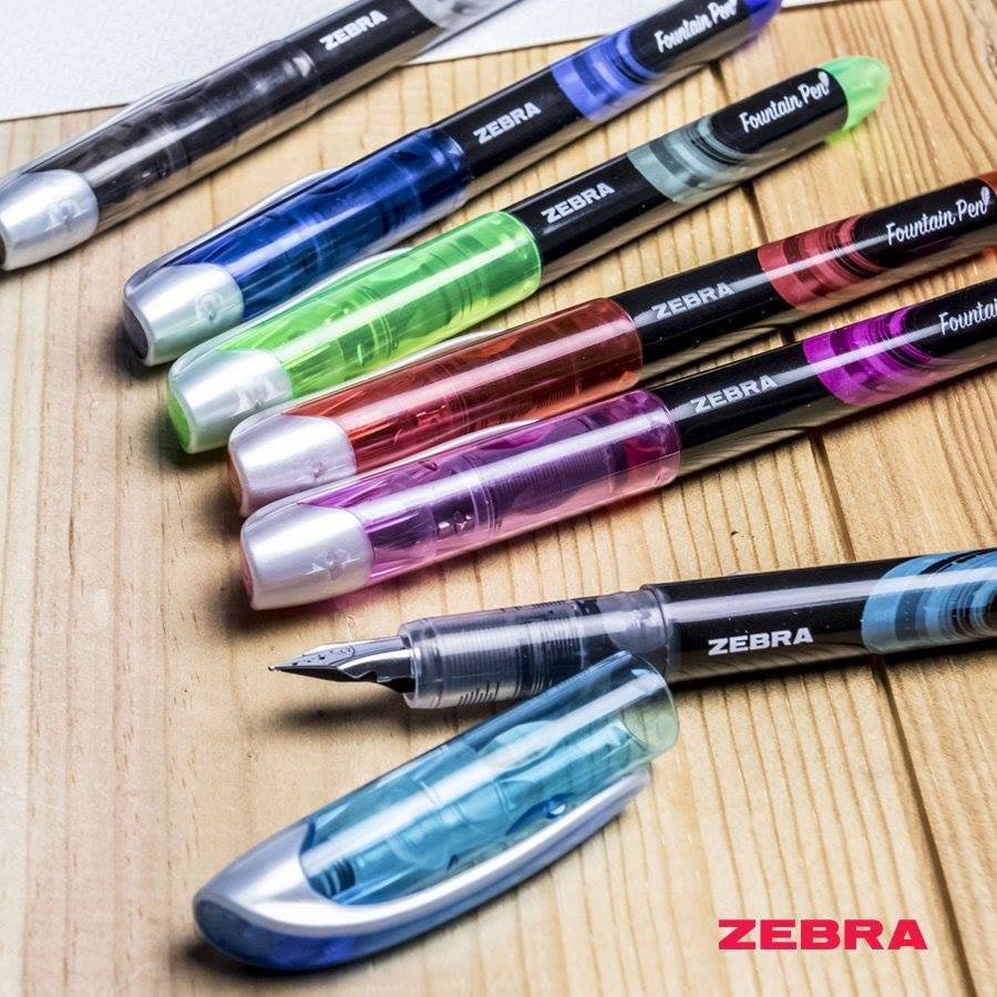 Zebra Fountain Pens 7/Pkg-Assorted