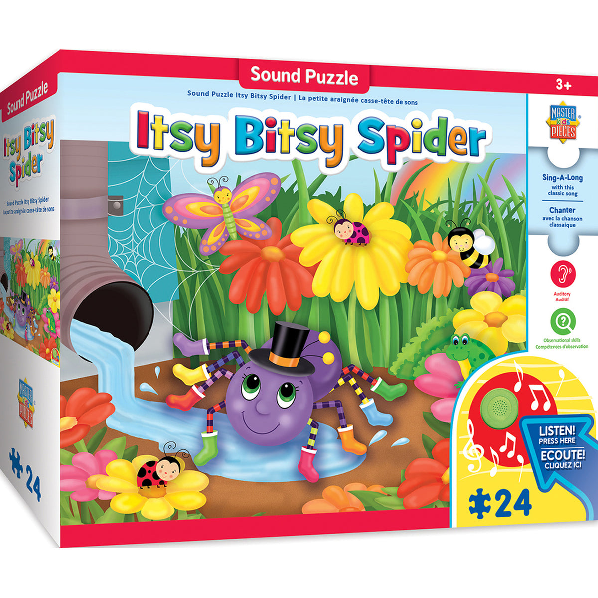 SING-A-LONG THE ITSY BITSY SPIDER - 24 PIECE KIDS PUZZLE WITH 30S SOUND CHIP