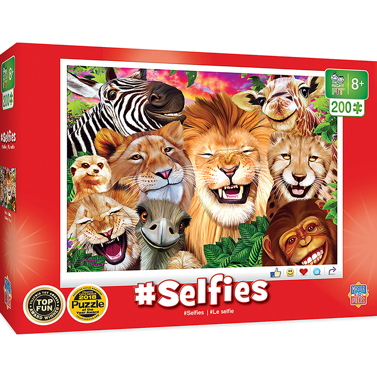 SELFIES - SAFARI SILLIES RIGHT FIT 200 PIECE KIDS PUZZLE