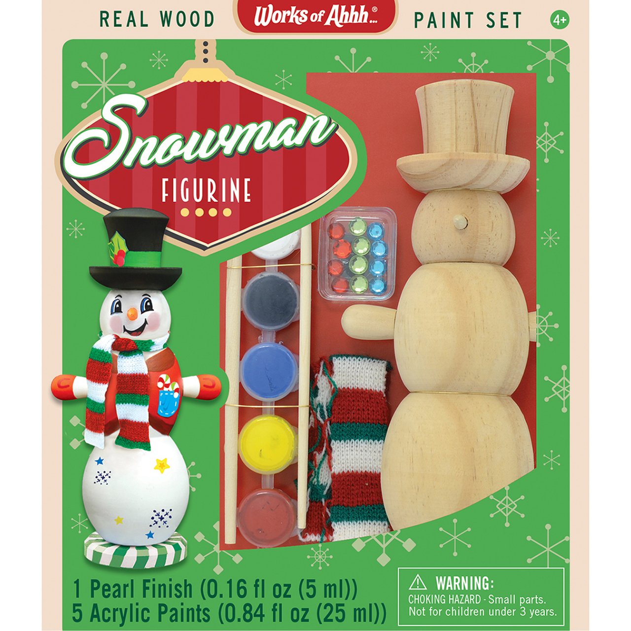 SNOWMAN FIGURINE HOLIDAY WOOD PAINT KIT