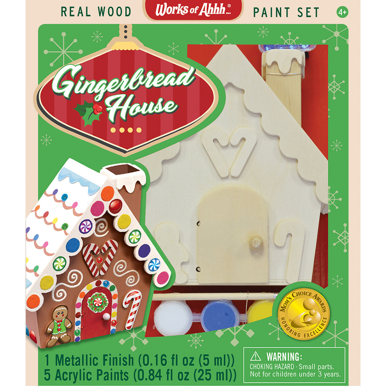 GINGERBREAD HOUSE HOLIDAY WOOD PAINT KIT