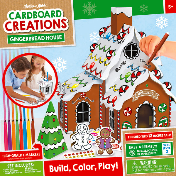 GINGERBREAD HOUSE BUILDABLE CARDBOARD CREATIONS KIT