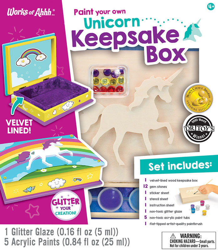 Classic Wood Paint Kit - Unicorn Keepsake Box