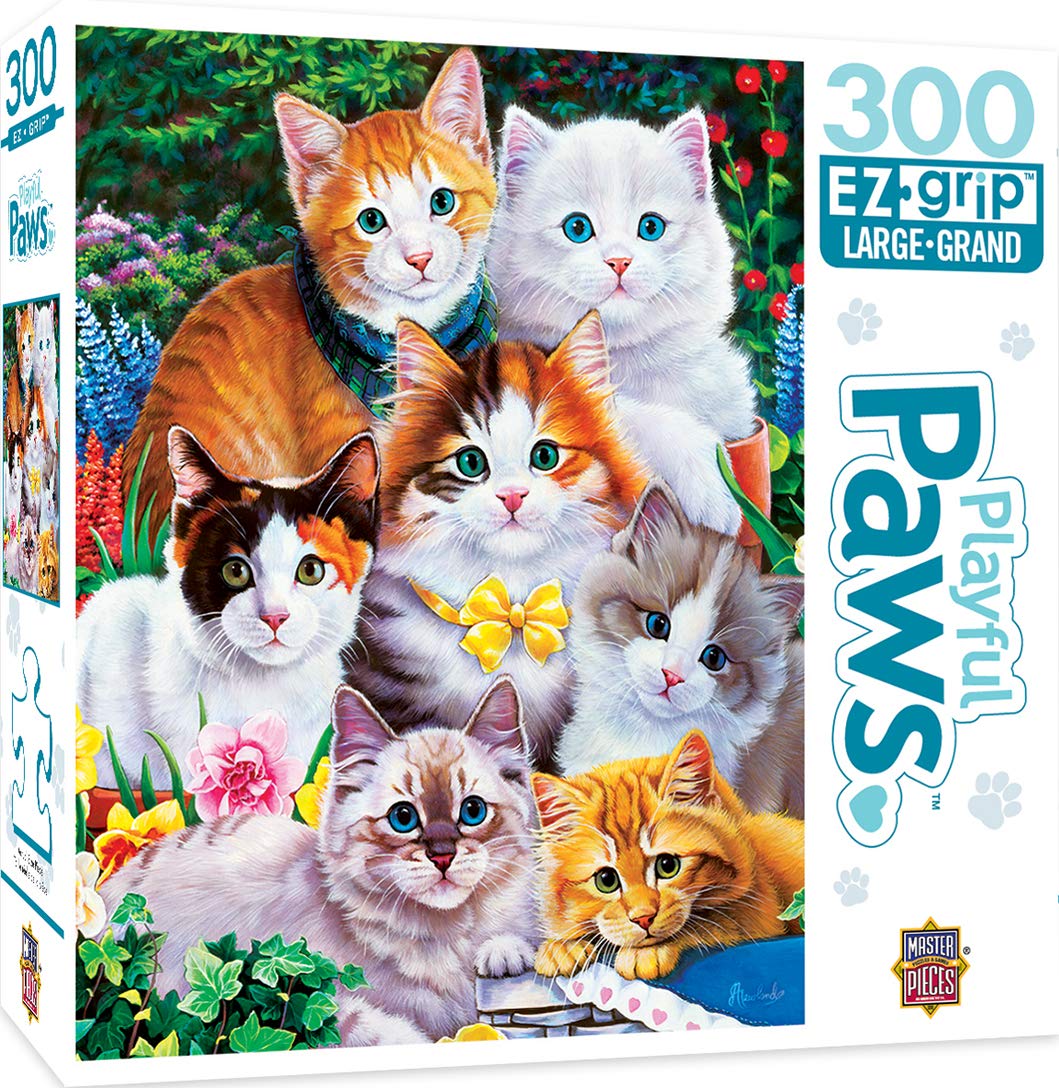 PLAYFUL PAWS PUUURFECTLY ADORABLE LARGE 300 PIECE EZGRIP JIGSAW PUZZLE BY JENNY NEWLAND