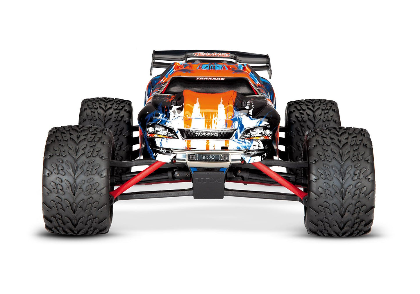 Discontinued - E-Revo: 1/16 Scale 4WD Electric Racing Monster Truck. Ready-To-Race with TQ 2.4GHz radio system Titan 550 motor and XL-2.5 ESC. Includes: 6-Cell NiMH 1200mAh Traxxas battery