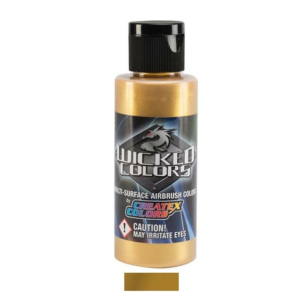 Wicked Gold Chrome Createx 2 oz. Bottle Wicked Airbrush Color