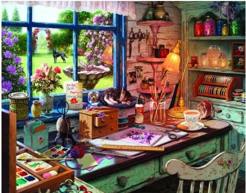 Mom’s Craft Room (1582pz) - 1000 Piece Jigsaw Puzzle