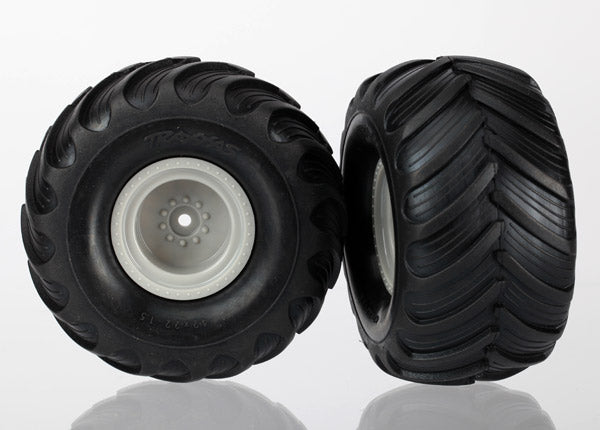 Tires & wheels assembled (grey wheels (dual profile 1.5" outer and 2.2" inner) dual profile tires) (2)