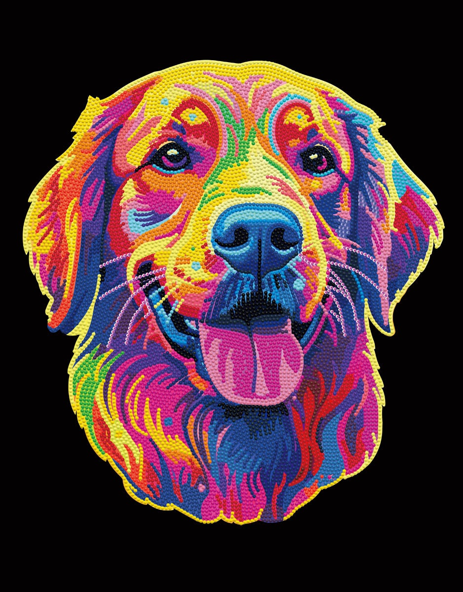 Diamond Dotz Neon Diamond Art Kit 14"X18"-Noir Dog