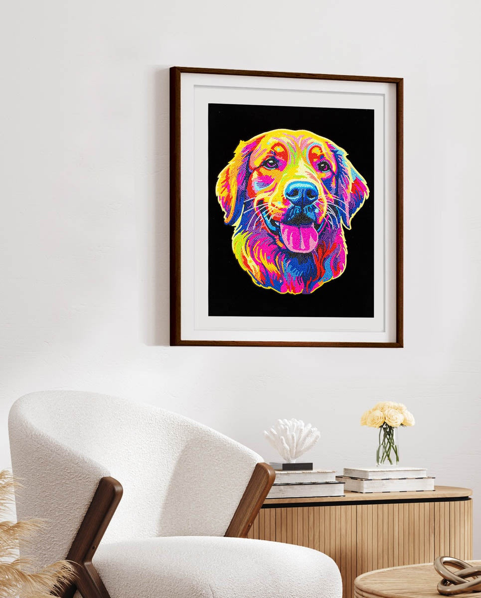 Diamond Dotz Neon Diamond Art Kit 14"X18"-Noir Dog