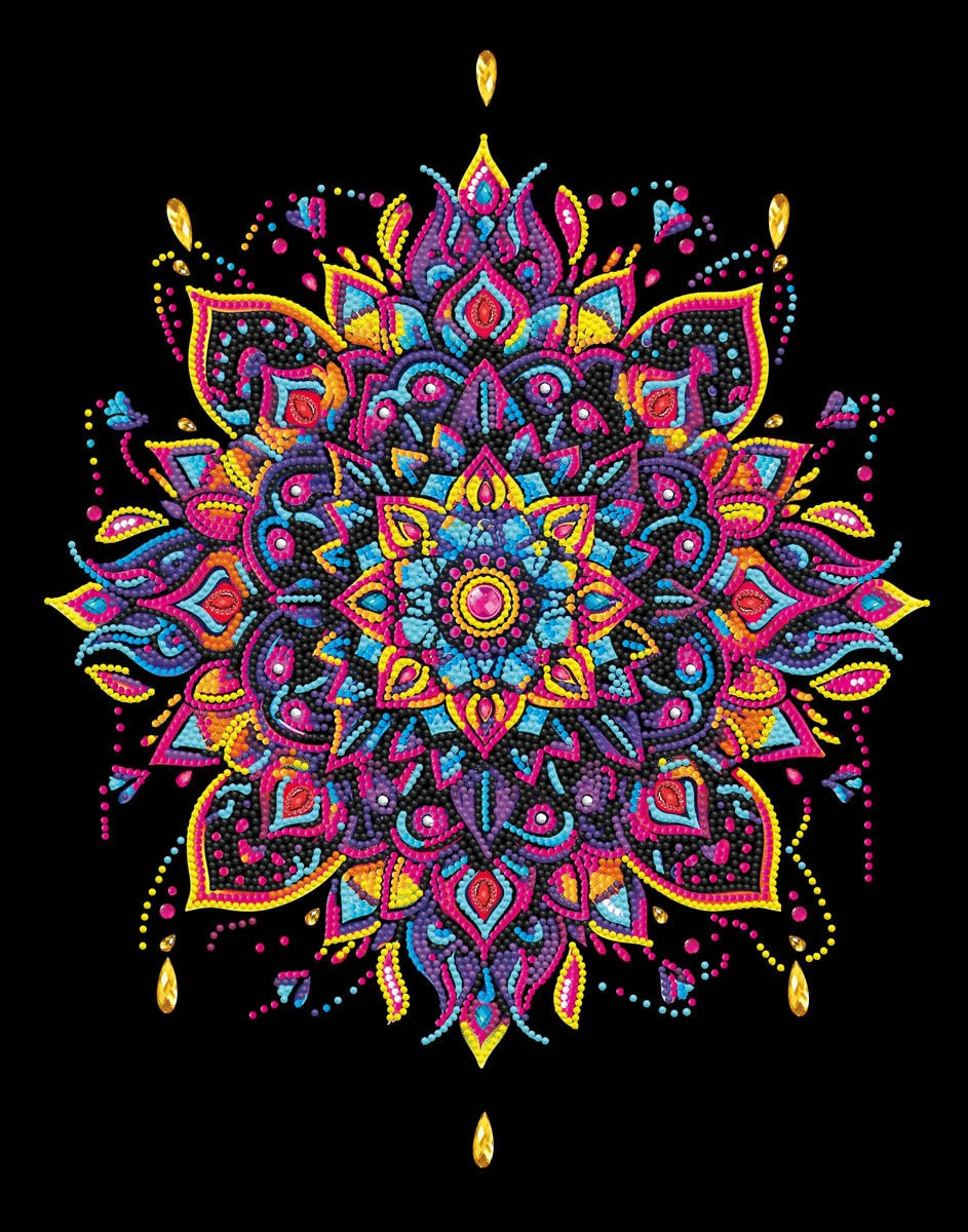 Diamond Dotz Neon Diamond Art Kit 14"X18"-Noir Mandala