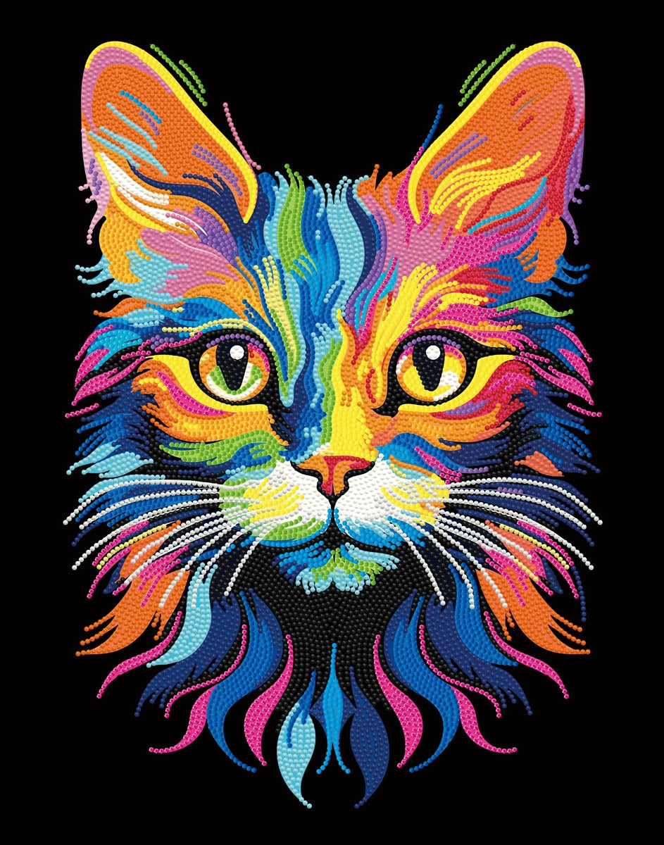Diamond Dotz Neon Diamond Art Kit 14"X18"-NEON Cat