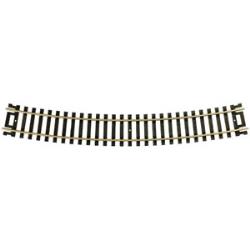 Code 100 Curved Snap-Track(R) Nickel-Silver Rail - 22"" Radius (Black Ties) pkg(6)
