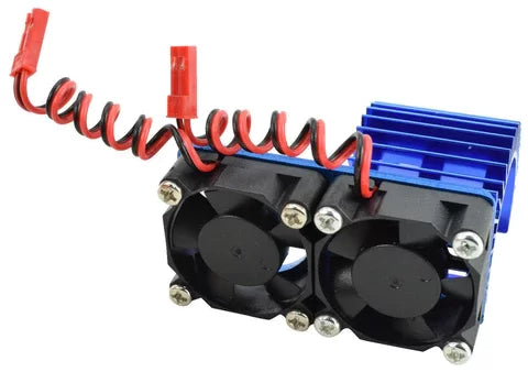 Apex RC Products 540 / 550 Blue Aluminum Heat Sink W/ Two 30mm Fans #8042-BL