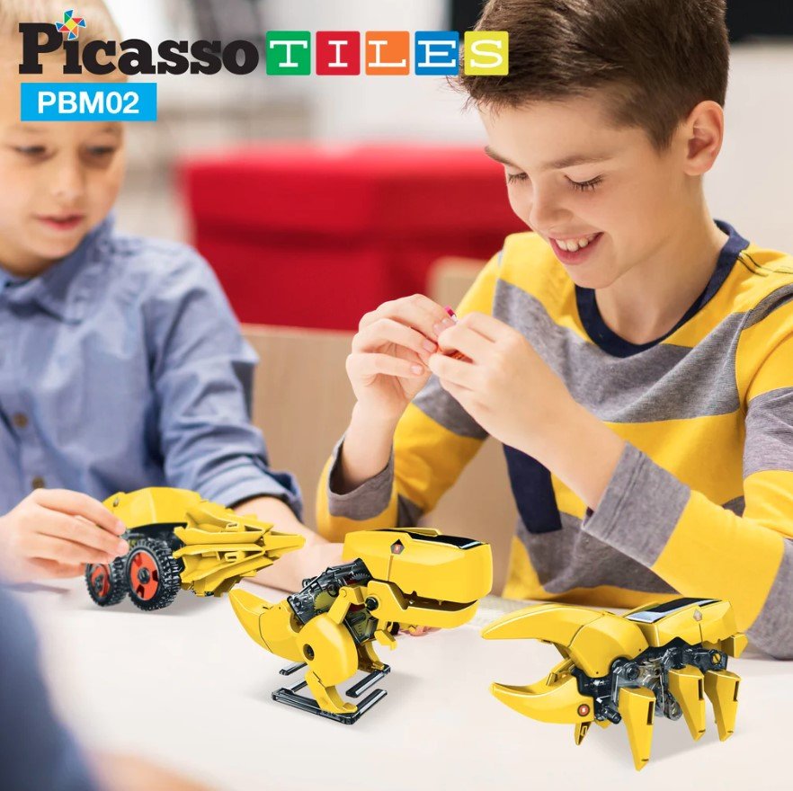 PicassoTiles 3-in-1 STEM Kids Solar Powered Dinosa