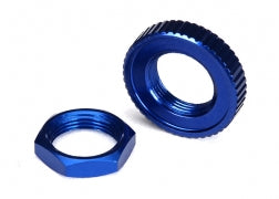 Servo saver nuts aluminum blue-anodized (hex (1) serrated (1))