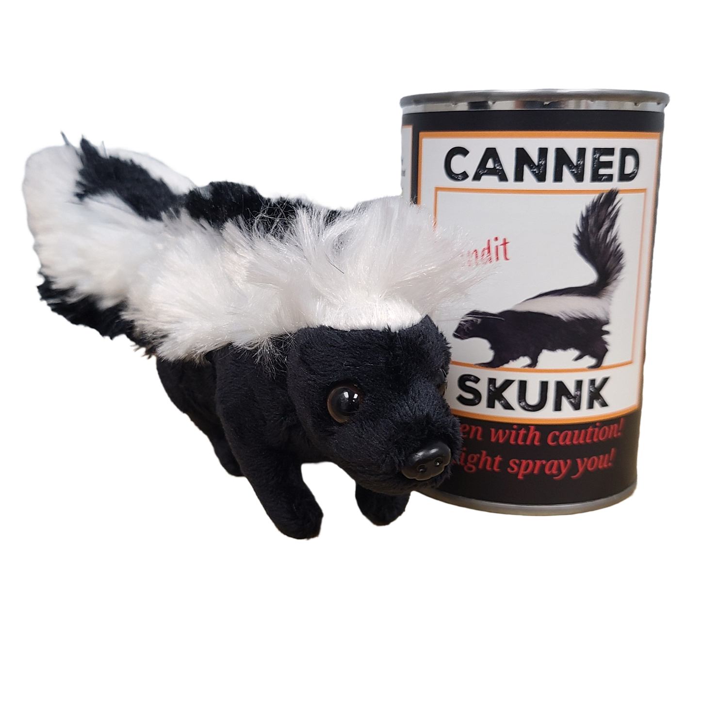 Canned Skunk | Stuffed Animal Plush w/Funny Jokes on Can: Pop Top Lid