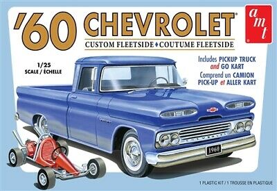 1960 Chevrolet Custom Fleetside Pickup Truck w/Go Kart 1/25