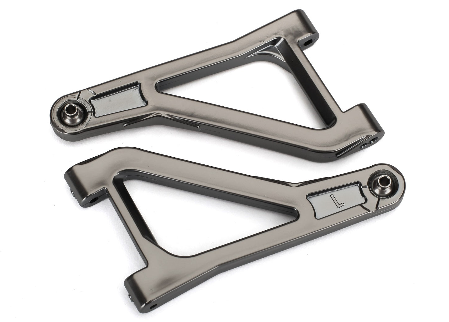 Suspension arms upper (left & right) (satin black chrome-plated) (assembled with hollow balls)
