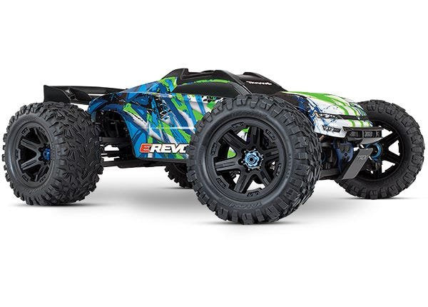 Discontinued - E-Revo VXL Brushless: Green 1/10 Scale 4WD Brushless Electric Monster Truck with TQi 2.4GHz Traxxas Link