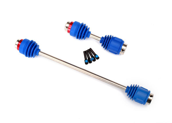 Driveshafts center E-Revo (steel constant-velocity) front (1)/ rear (1) (assembled with inner and outer dust boots for E-Revo)