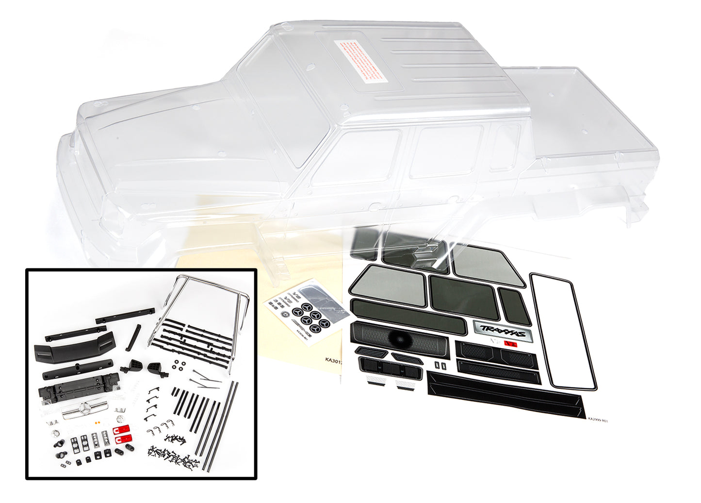 Body Mercedes-Benz G 63 (clear requires painting)/ decals/ window masks (includes grille side mirrors door handles & windshield wipers)