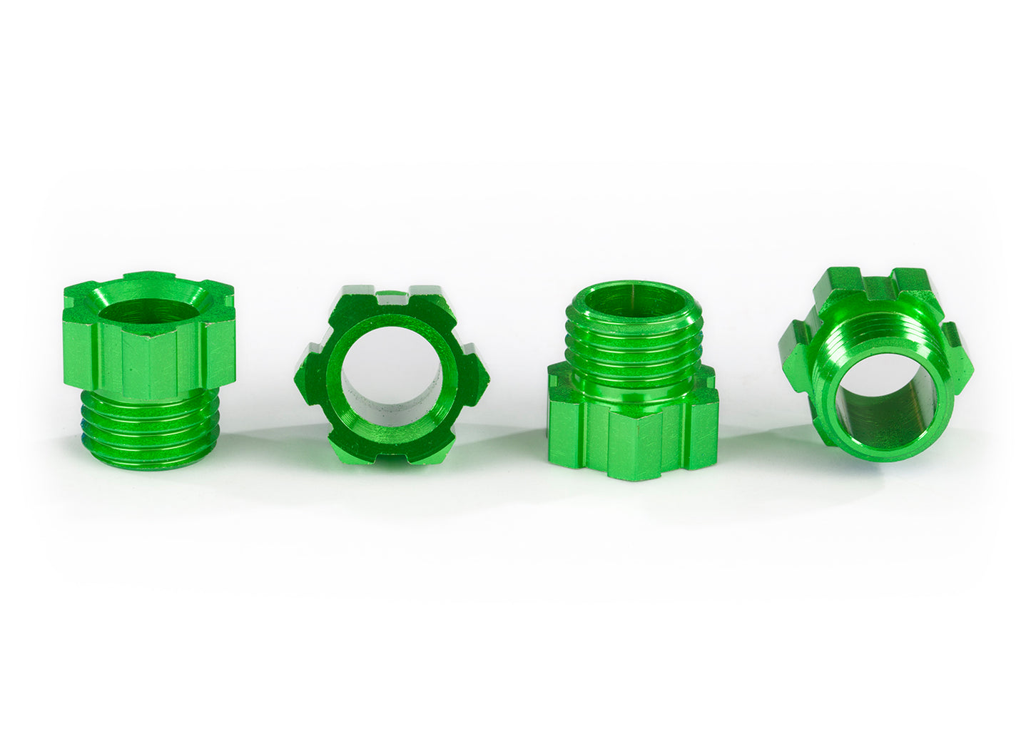 Stub axle nut aluminum (green-anodized) (4)