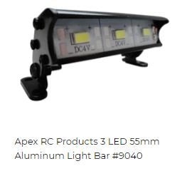 Apex RC Products 3 LED 55mm Aluminum Light Bar #9040